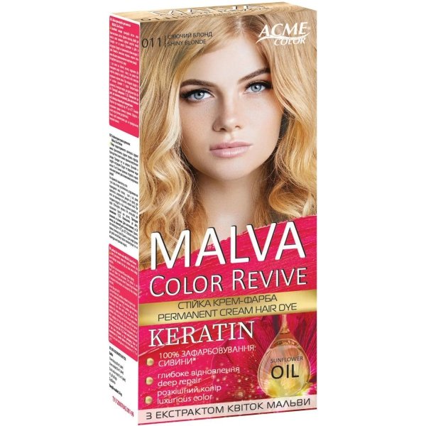 Kremowa farba do włosów MALVA Color Revive - 011 Lśniący Blond