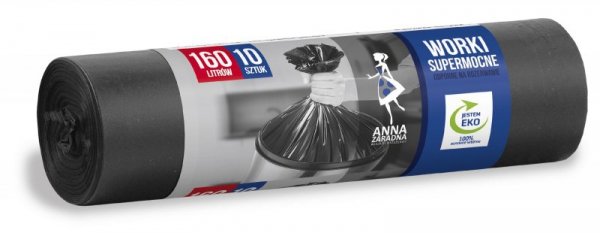 ANNA ZARADNA Worki na śmieci SUPERMOCNE 160L 1op.-10szt. czarne