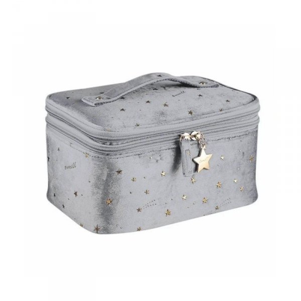 ECARLA Kosmetyczka rozkładana z wkładem 2w1 kuferek - szary KS97SZ