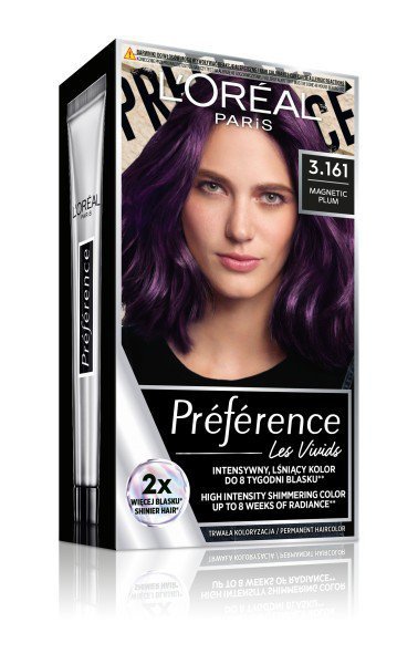 LOREAL Preference Vivid Colors Farba do włosów nr 3.161 - Magnetic Plum 1op.