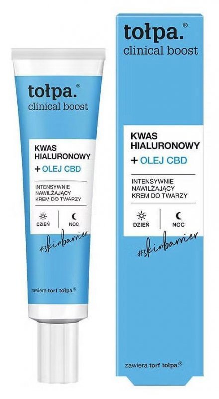 TOŁPA Clinical Boost Kwas hialuronowy + Olej CBD Krem nawilżający do twarzy 40 ml