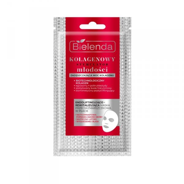 BIELENDA Kolagenowy Stymulator Młodości Endoliftingująco-rewitalizująca maska w przeciwzmarszczkowa w płacie