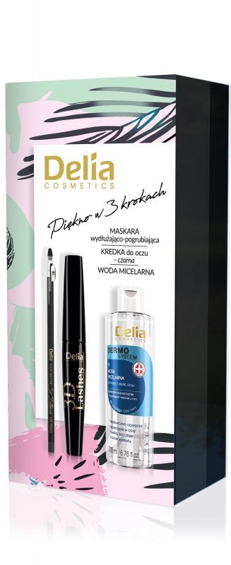 DELIA Zestaw Makeup 2 Woda miceralna + Mascara + Kredka