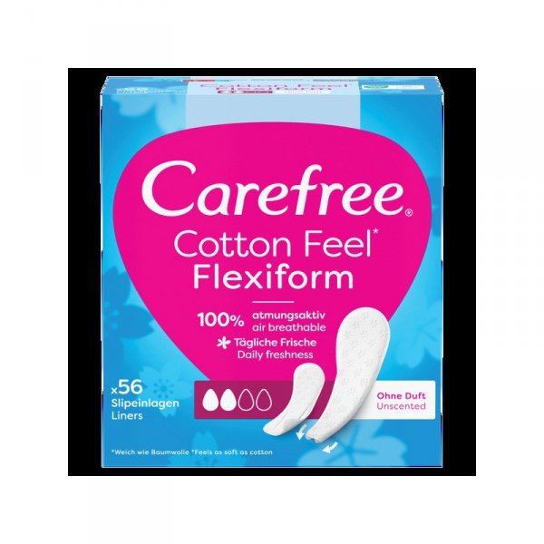 CAREFREE Cotton Feel Flexiform Wkładki higieniczne bezzapachowe 1 op. - 56 szt.