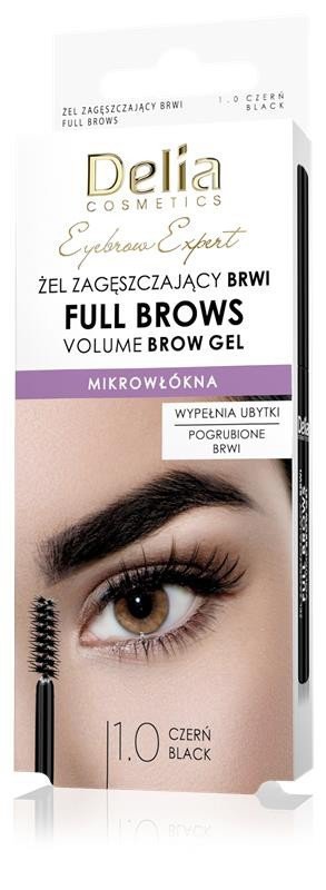 DELIA Eyebrow Expert Żel zagęszczający do brwi - Full Brow 1.0 czerń 7 ml