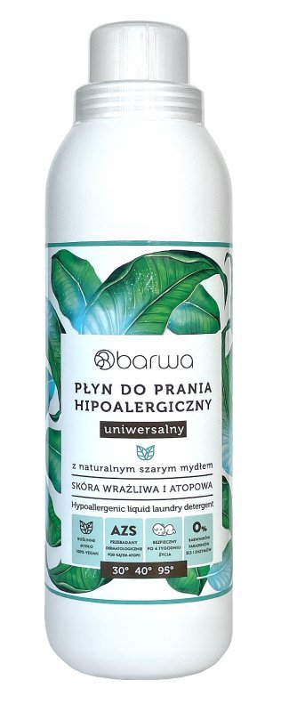 BARWA Płyn do prania hipoalergiczny z naturalnym szarym mydłem 1 L