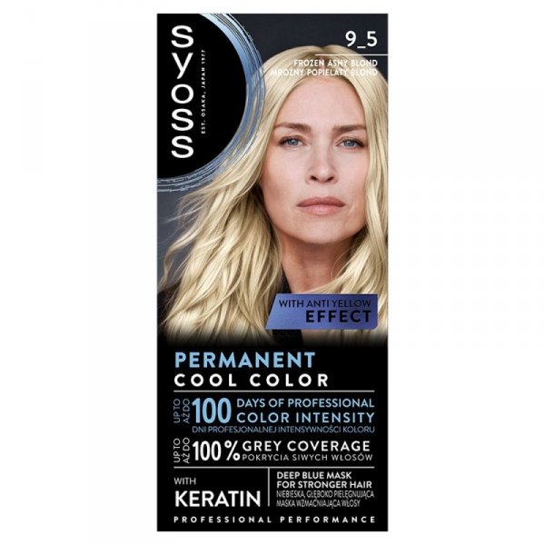 SYOSS Permanent Cool Color Farba do włosów 9-5 Mroźny Popielaty Blond