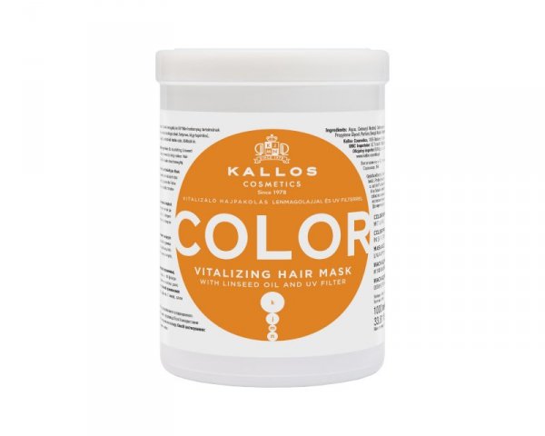 KALLOS Maska d/włosów 1000ml Color witalizująca&