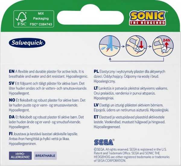 SALVEQUICK Sonic Plastry dla dzieci - 20 sztuk