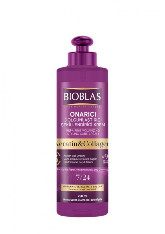 BIOBLAS Keratin&Collagen Krem do stylizacji włosów 250 ml