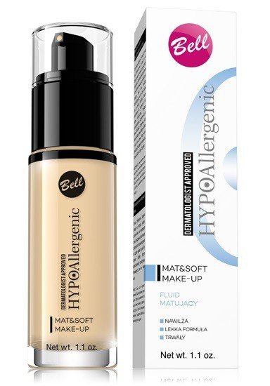 Bell Hypoallergenic Fluid matujący Mat & Soft  nr 03 Sunny Beige  30g