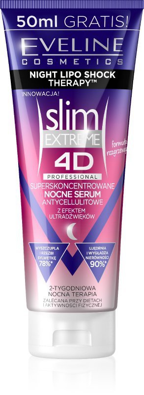 Eveline 4D slim EXTREME Superskoncentrowane Nocne Serum antycellulitowe  250ml