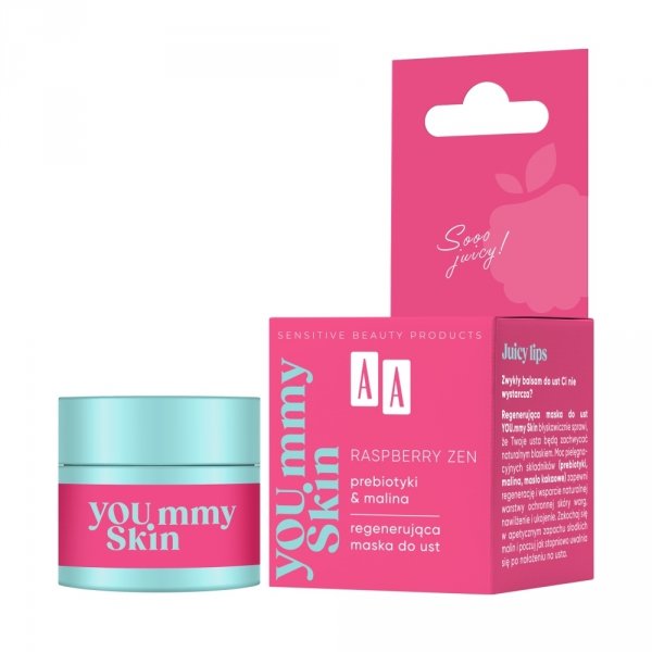 AA YOU.mmy Skin Raspberry Zen Regenerująca Maska do ust Prebiotyki & Malina 10 g