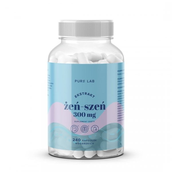 Ekstrakt z żeń-szenia 300 mg Pure Lab, Aura Herbals, 240 kapsułek