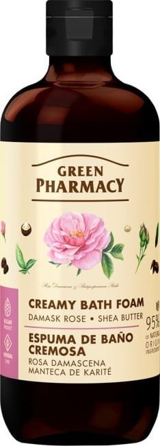 GREEN PHARMACY Kremowa pianka do kąpieli Róża damasceńska + Masło shea 500 ml