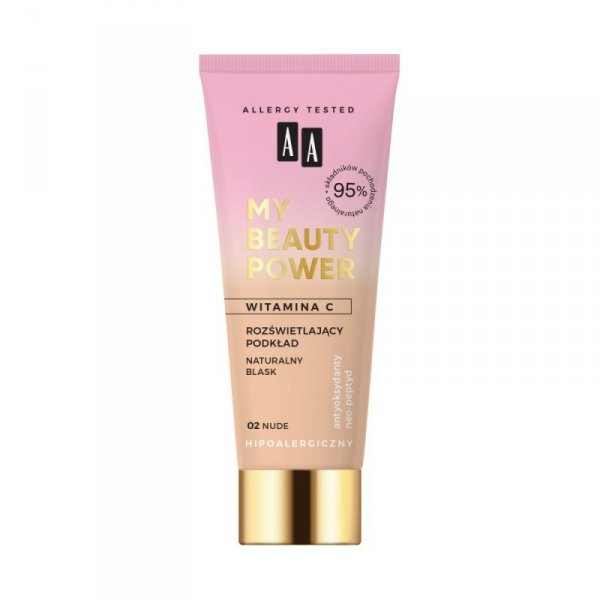 AA My Beauty Power Witamina C Podkład rozświetlający 02 Nude