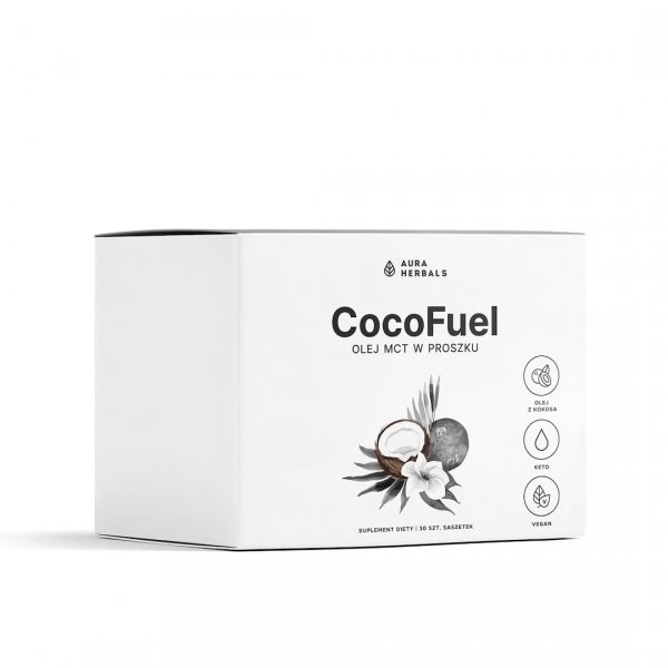 Coco Fuel, Olej MCT w proszku, Aura Herbals, 30 saszetek