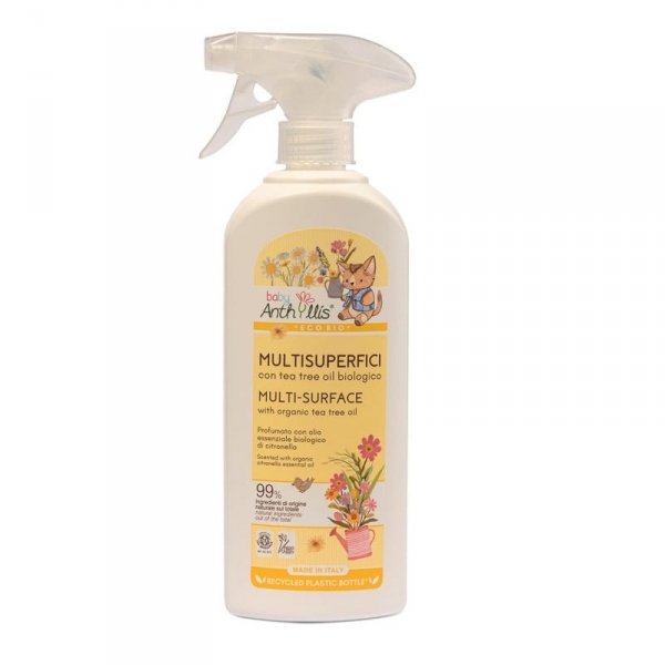 Eko Spray do czyszczenia powierzchni mających kontakt z dzieckiem, z olejkiem z drzewa herbacianego, Baby Anthyllis, 500 ml