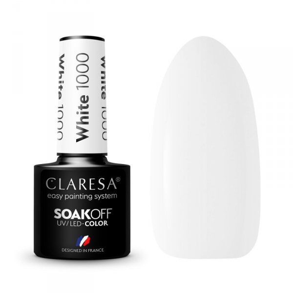 CLARESA Lakier hybrydowy do paznokci WHITE 1000   5g