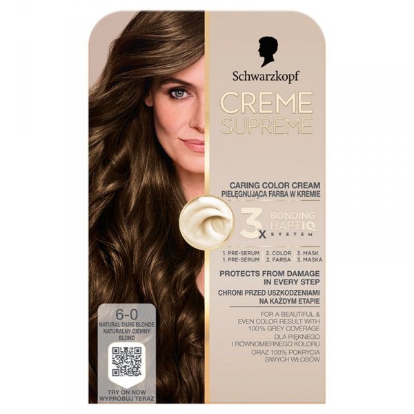 SCHWARZKOPF Creme Supreme Farba do włosów odcień 6-0 Natural Light Brown