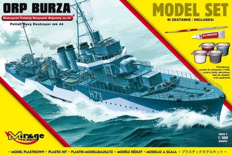 Mirage 840094 1/400 [MODEL SET]  ORP 'BURZA' Polish Navy Destroyer mk 44