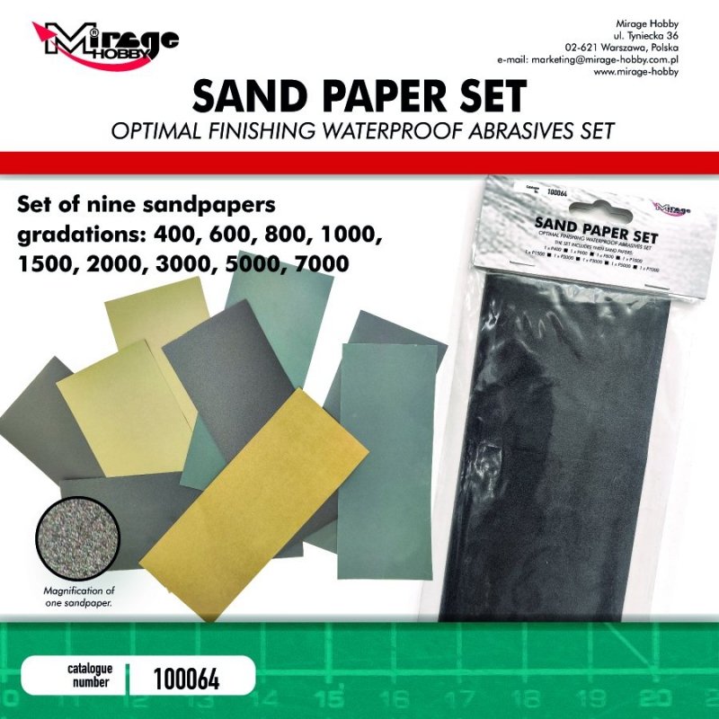 MIRAGE 100064 SAND PAPER (9 pcs: 400; 600; 800; 1000; 1500; 2000; 3000; 5000; 7000;)