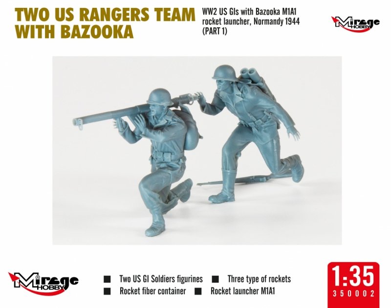 MIRAGE 350002 1:35 TWO US RANGERS TEAM WITH BAZOOKA