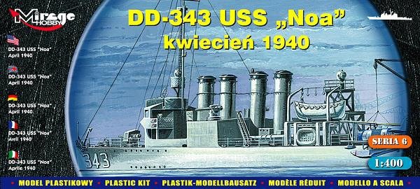 Mirage 40604 1/400 DD-343 USS 'NOA' Czerwiec 1937  [Amerykański Niszczyciel II WŚ]
