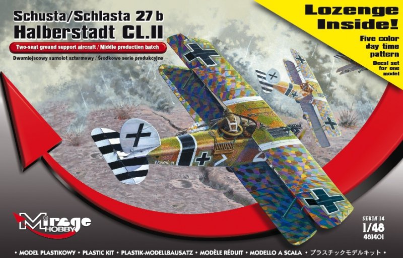 Mirage 481401 1/48 Schusta/Schlasta 27b Halberstadt CL.II + LOZENGE SET