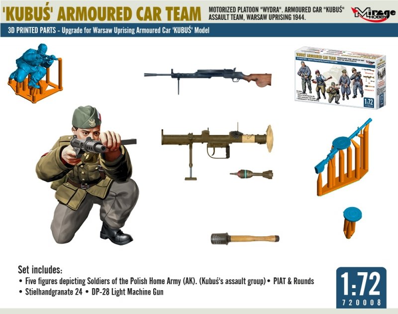 MIRAGE 720011 1:72 KUBUŚ ARMOURED CAR TEAM