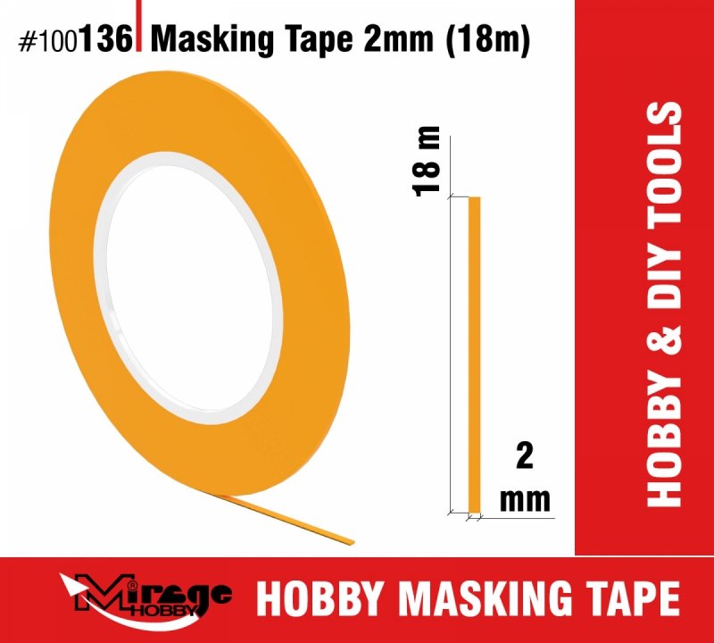 MIRAGE 100136 MASKING TAPE 2mm (18m) (taśma maskująca) 