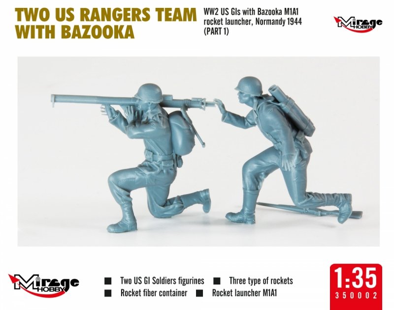 MIRAGE 350002 1:35 TWO US RANGERS TEAM WITH BAZOOKA