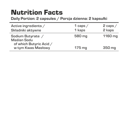 7Nutrition Sodium Butyrate 580mg - 100 vege caps