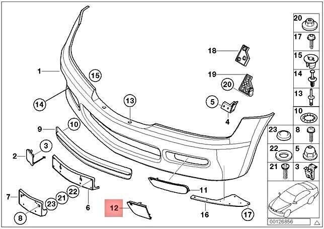 OSŁONA ZAŚLEPKA HALOGENU BMW Z3 UŻYWANA LEWA R4 8398011