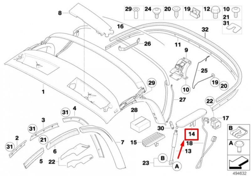 ZAŚLEPKA DACHU ŚRUB BMW Z4 E85 PRAWA ORYGINAŁ 7117350