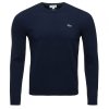 Lacoste sweter męski granatowy klasyczny crew-neck