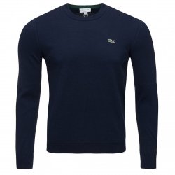 Lacoste sweter męski granatowy klasyczny crew-neck