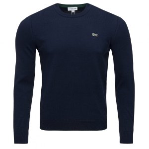 Lacoste sweter męski granatowy klasyczny crew-neck