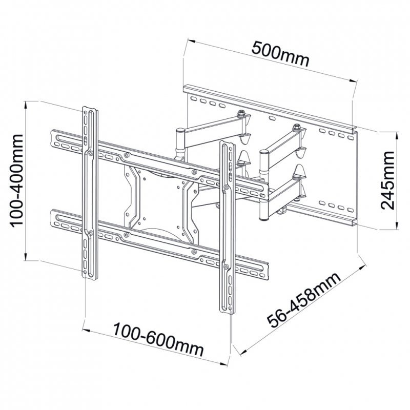 UCHWYT DO TV LED/LCD AR-87 ART 40-80&quot; 60KG reg. pion/poziom 46cm