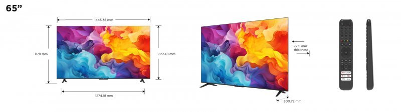 Telewizor TCL 65P655 LED 65&#039;&#039; 4K Ultra HD Google TV Dolby Audio DVB-T2 Czarny