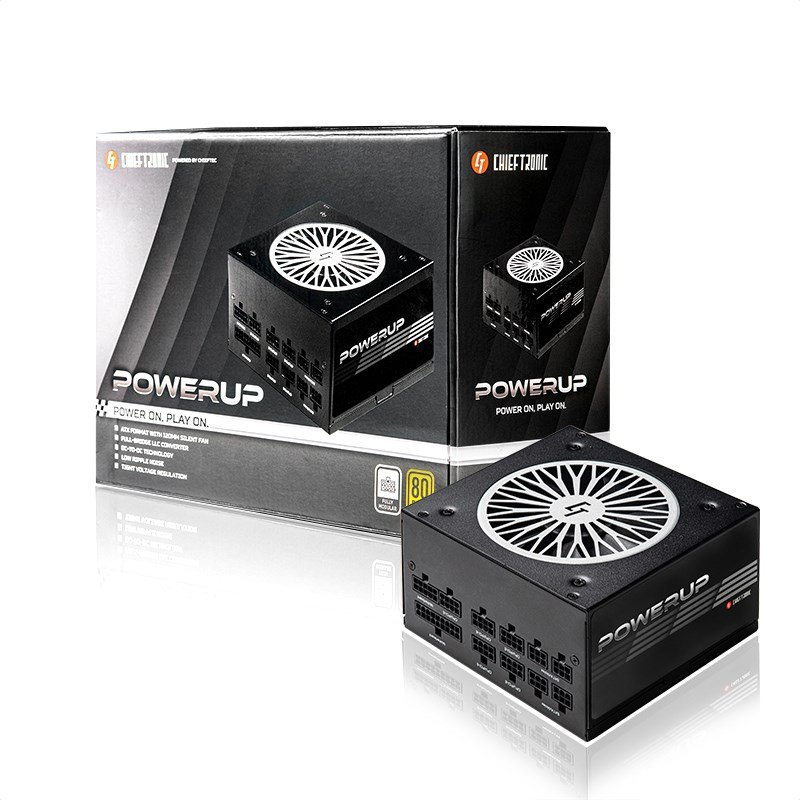 Chieftec PowerUp GPX-850FC moduł zasilaczy 850 W 20+4 pin ATX ATX Czarny