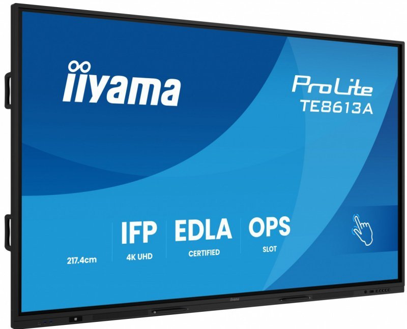 IIYAMA Monitor 86 cali TE8613A-B1AG INFRARED,40pkt,IPS,4K,7H,450cd/m2,      WiFi,USB, ANDROID 14, Google EDLA,2x20W, UCHWYT CIEN