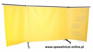 PARAWAN SPAWALNICZY Z RAMIONAMI OPEN WELD SOLID HD  Z KURTYNAMI ZBROJONYMI 3700x1900 mm (szer x wys)  