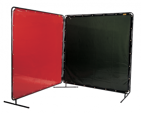 WELDAS-Ekran spawalniczy jednoczęściowy z regulacją COMBOframe 1,8x1,8 m (55-8668, 55-6166) czerwony