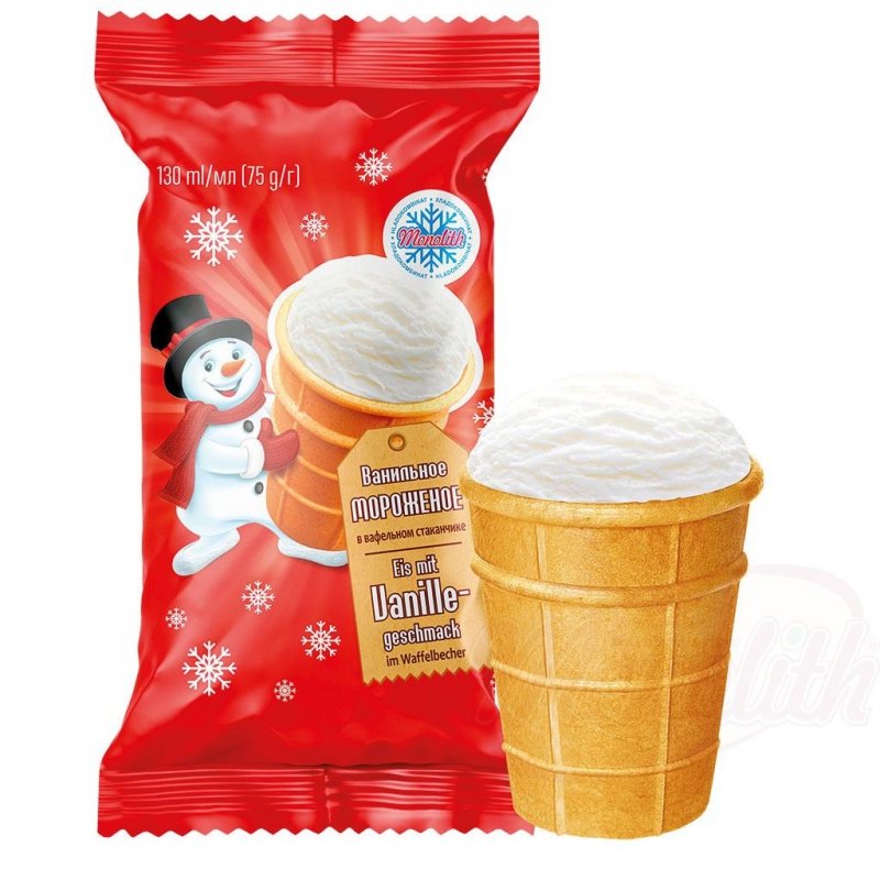 [MONOLITH] Lody w kubku waflowym waniliowe130ml/40