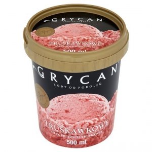 9203 Lody GRYCAN truskawkowe PREMIUM 500 ml 1/6