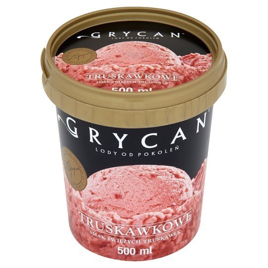 Lody GRYCAN truskawkowe PREMIUM 500 ml