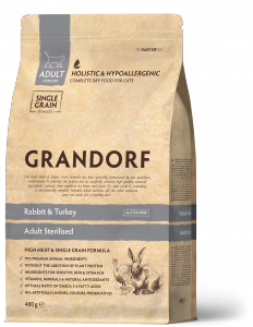 Grandorf Adult Cat Sterilised - Rabbit & Turkey 400g.