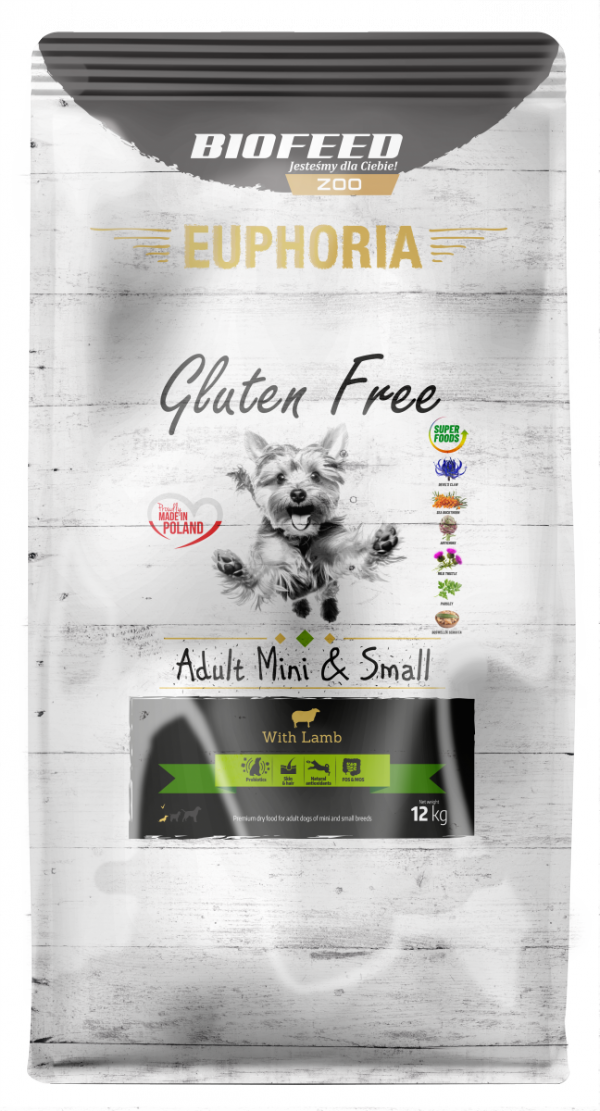 Biofeed Euphoria Adult Mini &amp; Small Dog with Lamb 12kg.