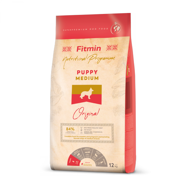 opakowanie suchej karmy Fitmin dog Medium Puppy 12kg